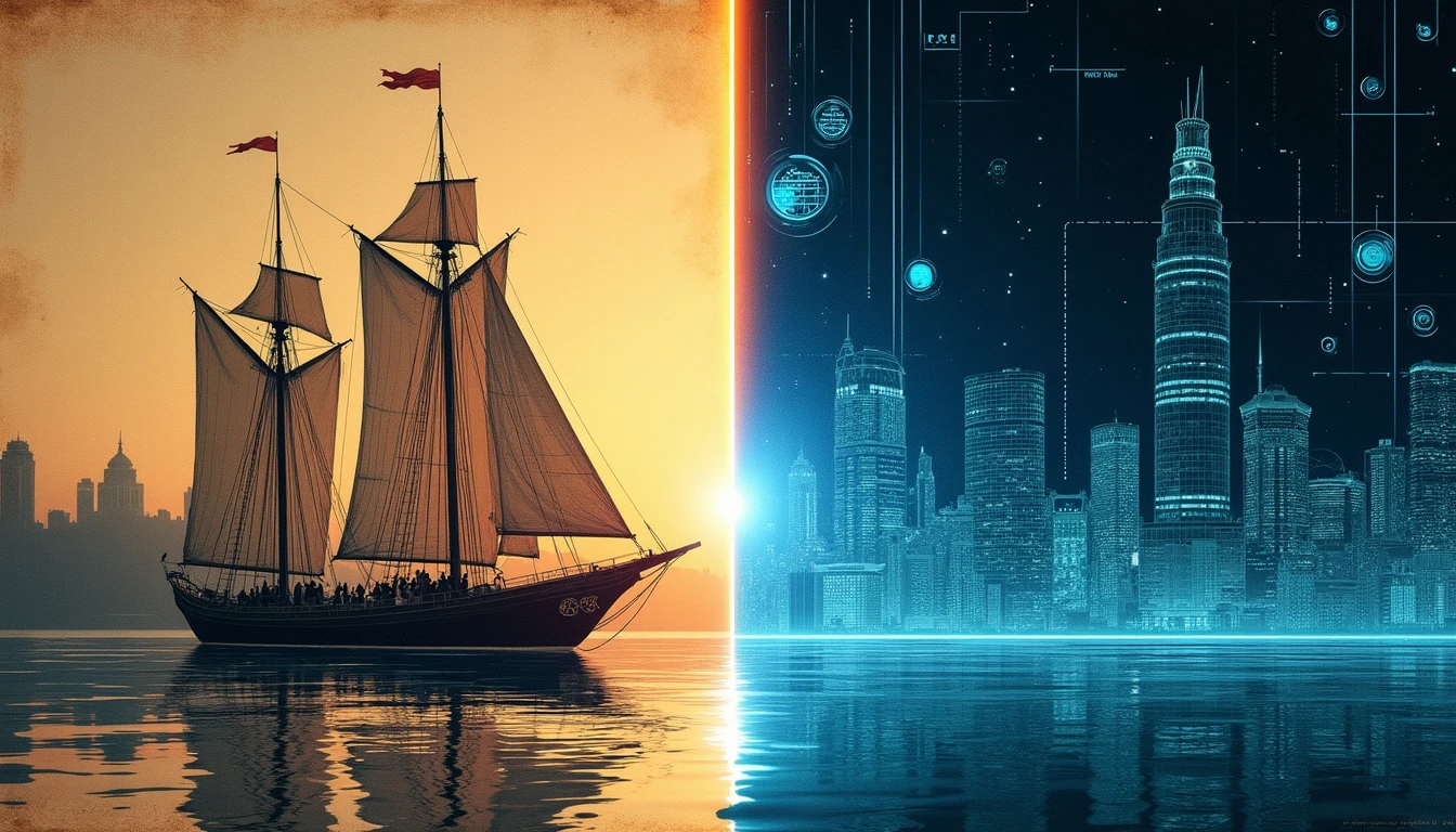 Sistema futurista de gestión de tráfico con sensores y algoritmos controlando el flujo de vehículos en un puente moderno