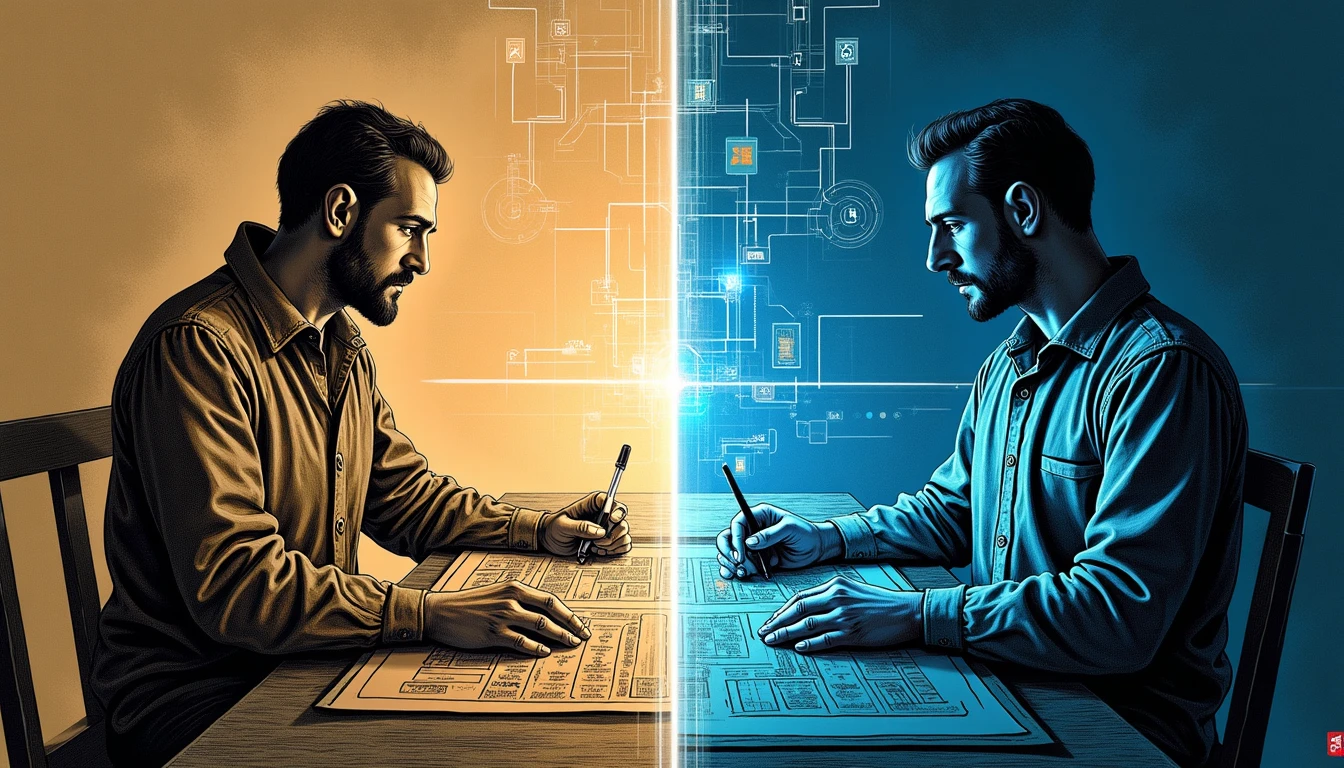 Horno de cal medieval con sistema de monitoreo futurista digital