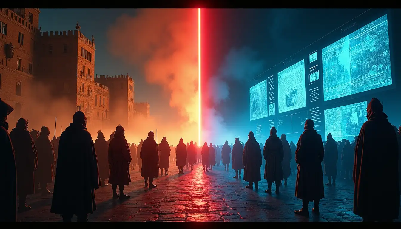 Representación medieval de la ejecución de nobles en la Campana de Huesca por Ramiro II de Aragón