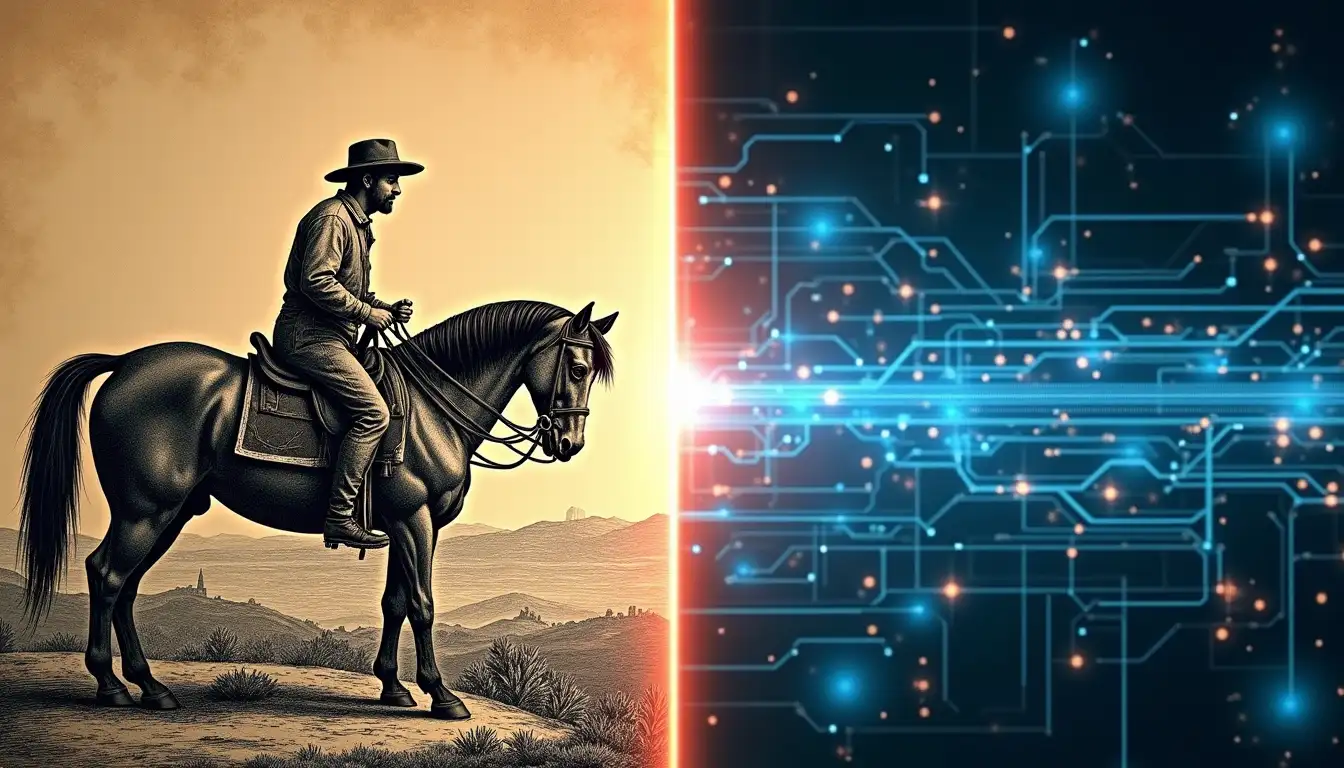 Termostato inteligente moderno controlando calefacción automática versus carbonero tradicional transportando sacos