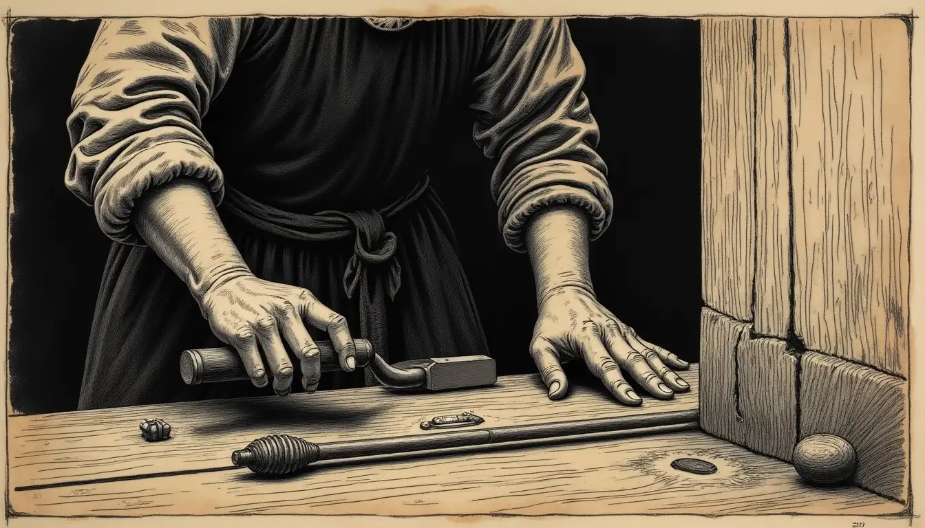 Constructor de vihuelas — grabado histórico vs IA actual