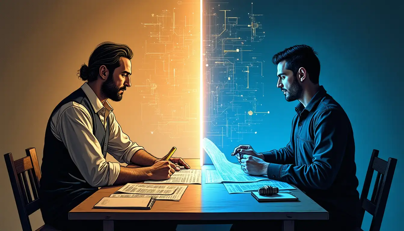 Visualización futurista de datos bursátiles procesados por inteligencia artificial en tiempo real