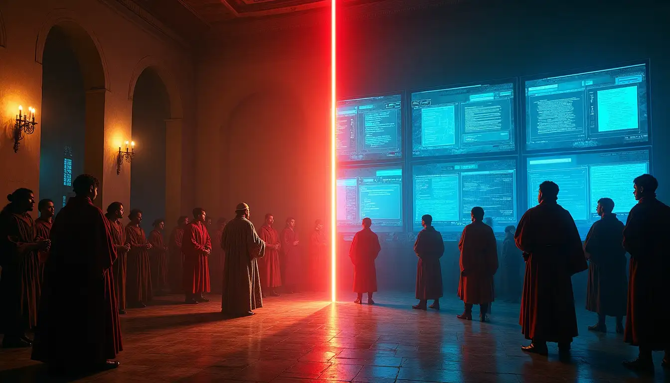 Fray Vicente de Valverde leyendo el Requerimiento a Atahualpa en la plaza de Cajamarca antes de la masacre de 1532