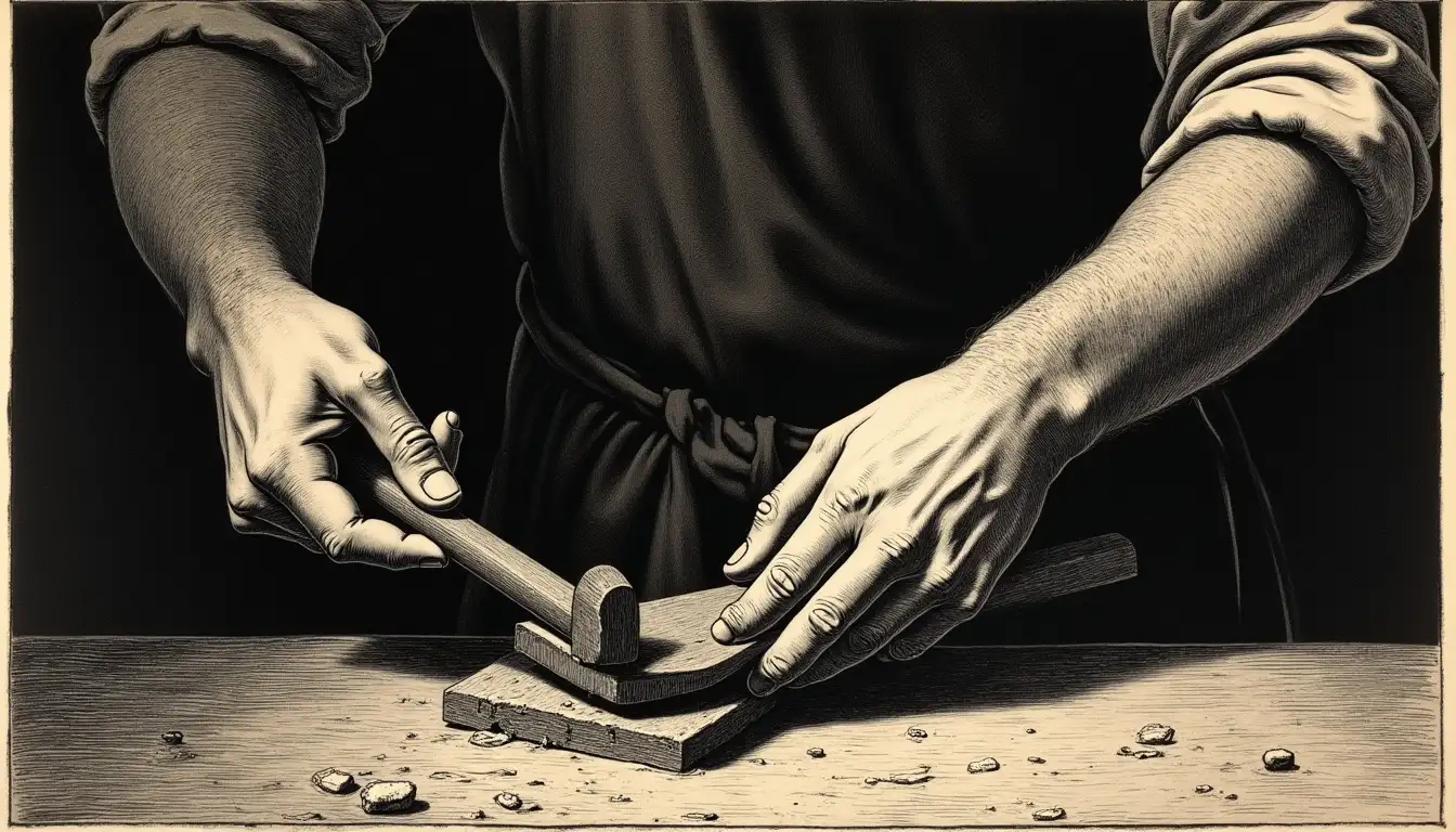 Creaba 400 cubos de piedra al día. A golpe de cincel.