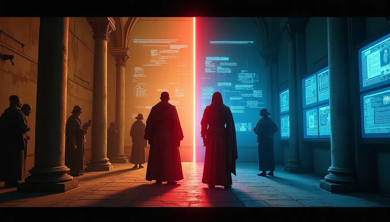 Diego de Almagro y Francisco Pizarro durante la conquista del Perú antes de su enfrentamiento mortal