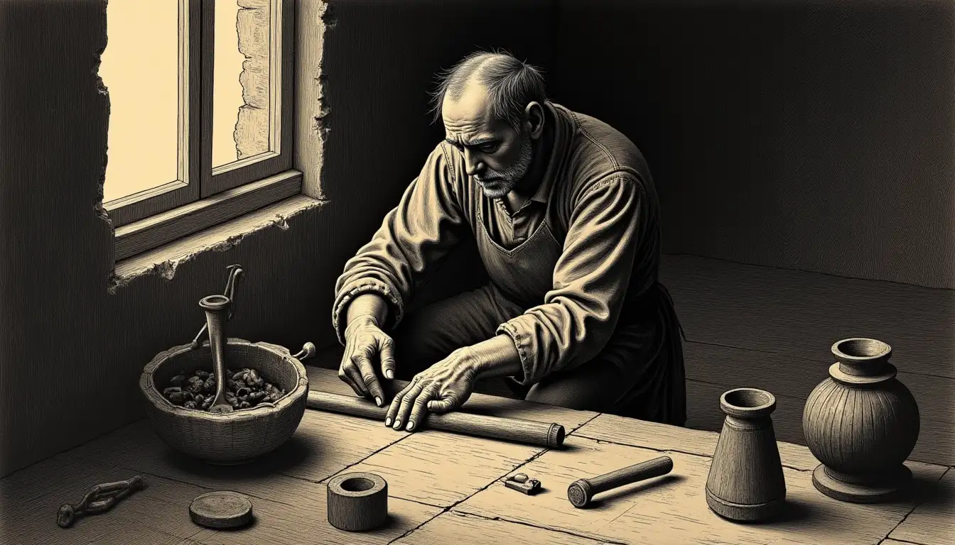 Pesaba la plata del Imperio con una piedra negra