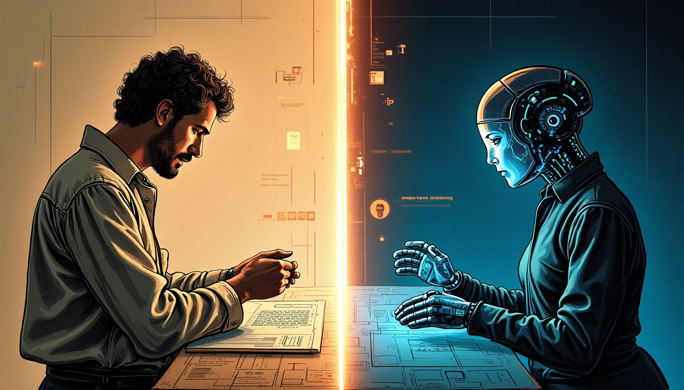 Cosechadora autónoma futurista segando trigo dorado en campo castellano con sensores láser