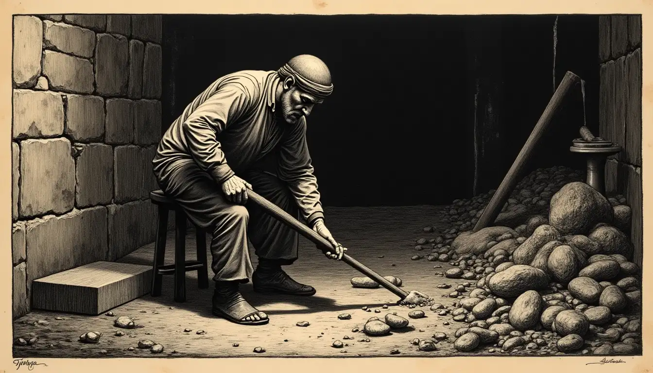 Vaciaba mierda humana con sus manos. De noche. Por centavos.